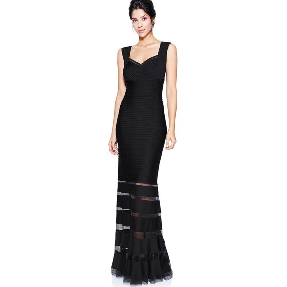 Tadashi Shoji Annika Black Long Gown Dress 6L2021L - Picture 1 of 16